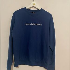 Dream Baby Dream Embroidered Blue crewneck‎ size medium